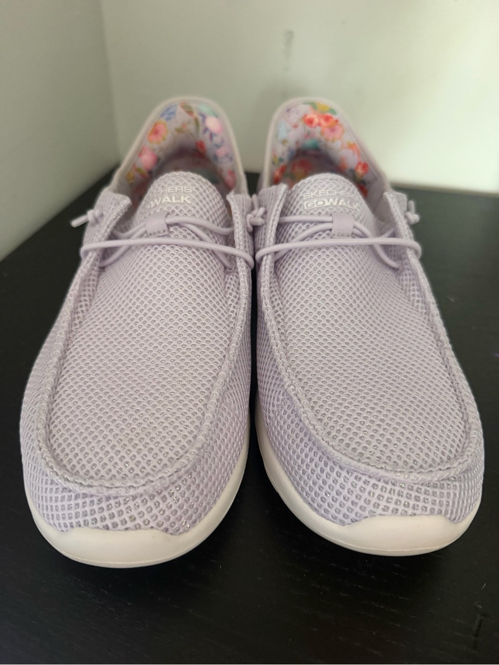 Skechers Women's Lavender Slip-On Mesh Sneakers - Picture 6 of 9